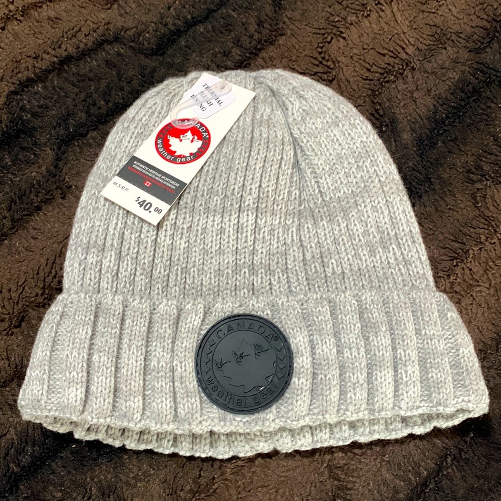 ❄️Canada Weather Gear Beanie Hat Gray With Thermal Plush Lining MSRP $40